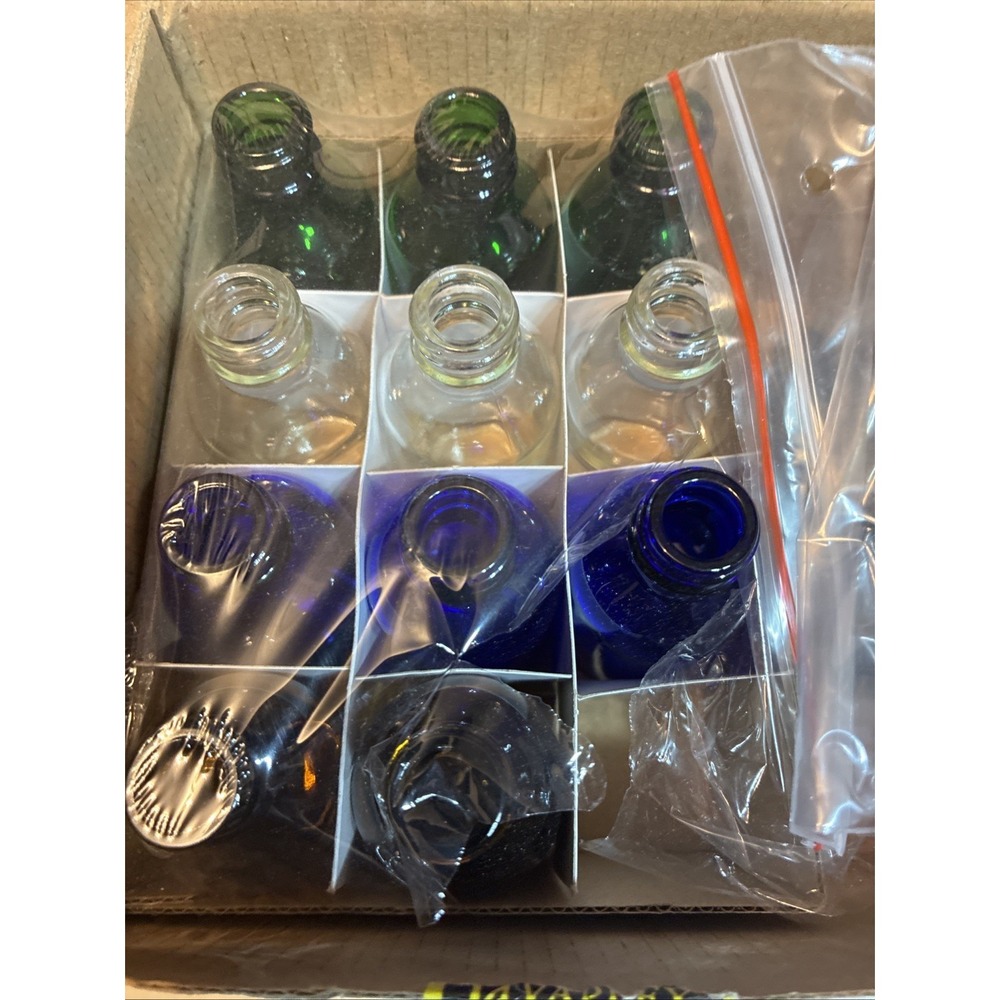 Vivaplex 11 High Quality 2oz Mixed Color Bottles With Glass Eye Droppers New
